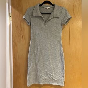 Grey collared mini dress